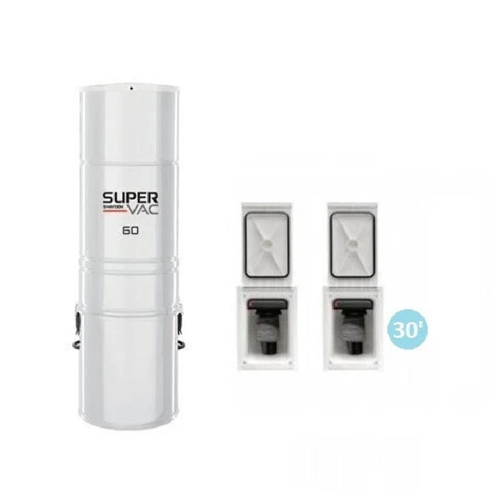 SuperVac 60 avec deux kits de tuyaux rétractables de 30 pieds