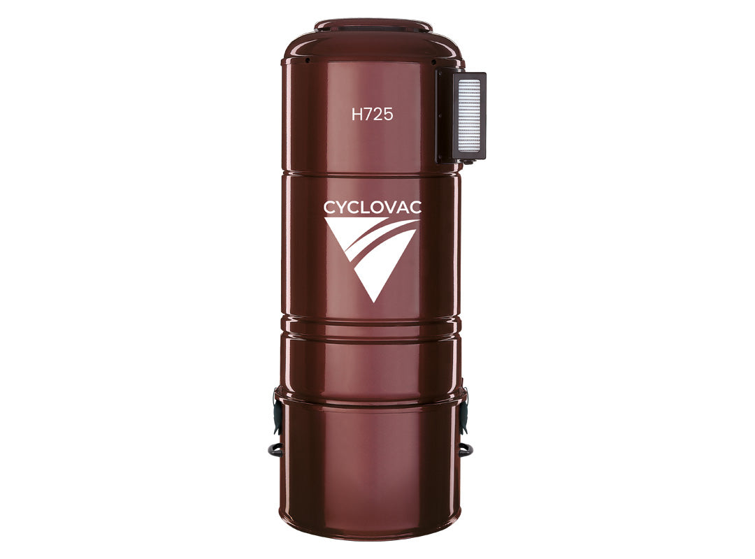 Combo CycloVac 725 - Hybride avec 2 prises de rétractable Retraflex 30' comprenant les accessoires et l’ensemble d’installation