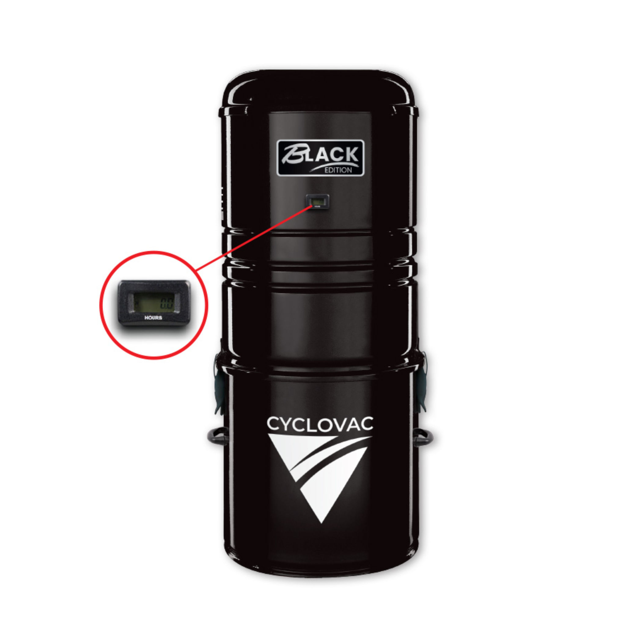 Central Vacuum 125 Black Edition with bag including electric attachment kit 110/24V Super Luxe - hose 35' (10.67 m) - Electric powerhead