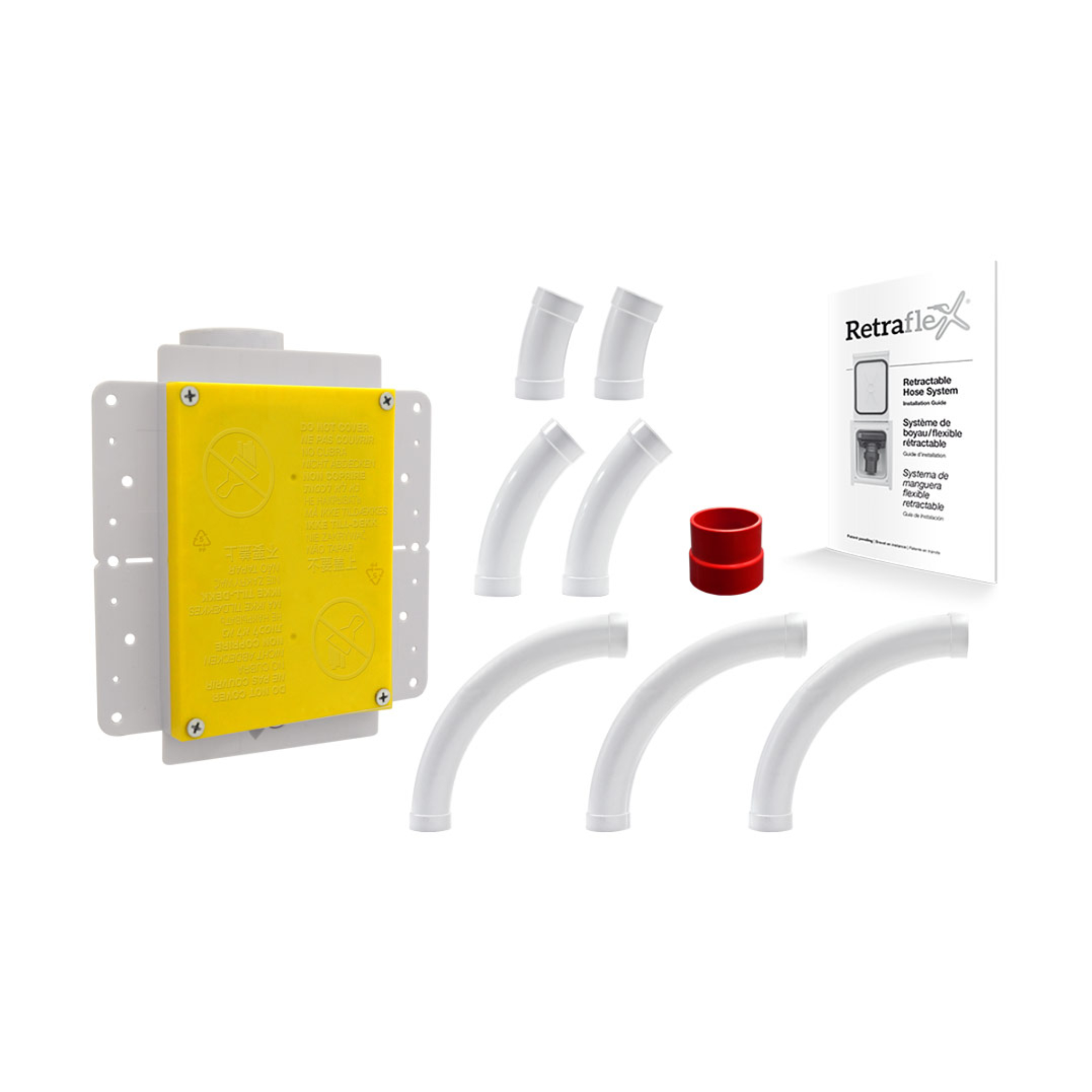 Retraflex Combo - 125 Black Edition central vacuum with bag and 1 retractable hose inlet, including accessories and installation kit - 30' (9.14 m) - Speedyflex hose