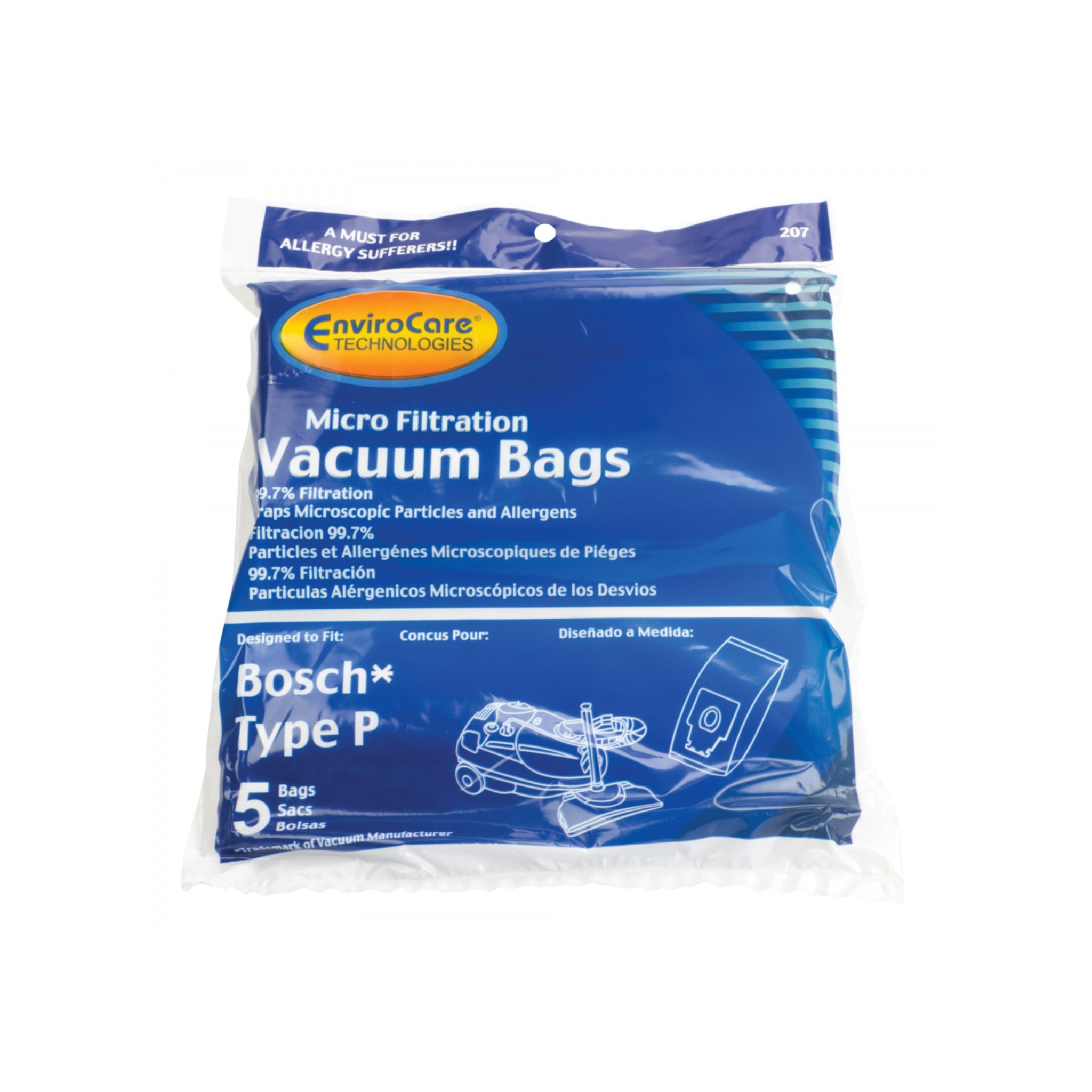Microfilter Bag for Bosch Type P Vacuum