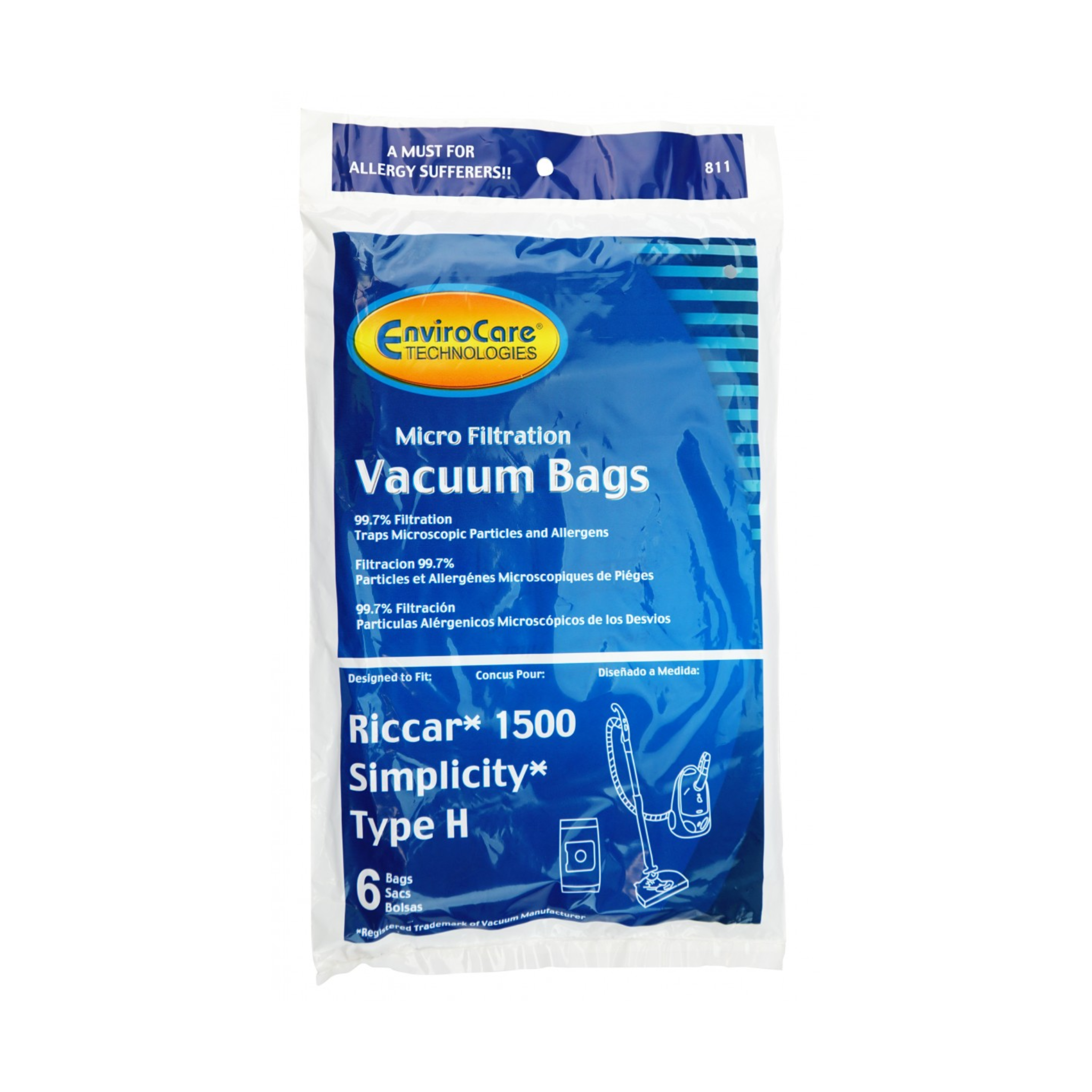 Microfilter Bag for Riccar 1500 and Simplicity Type H