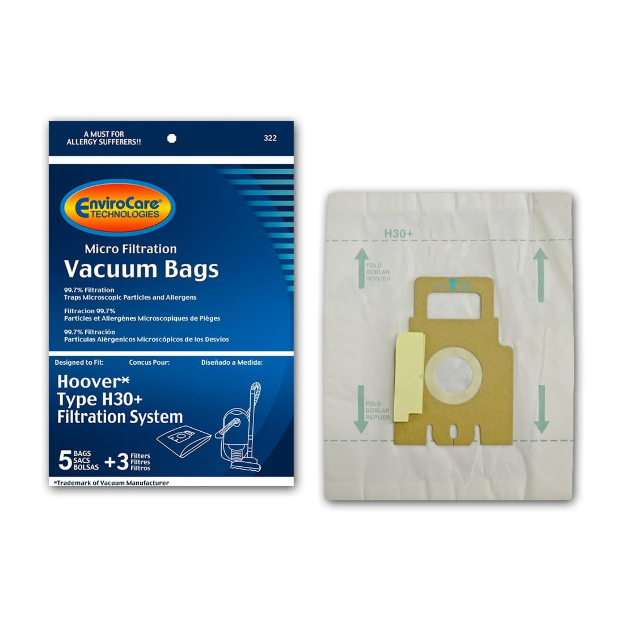 EnviroCare Vacuum Bags – Micro Filtration Hoover Type H30+