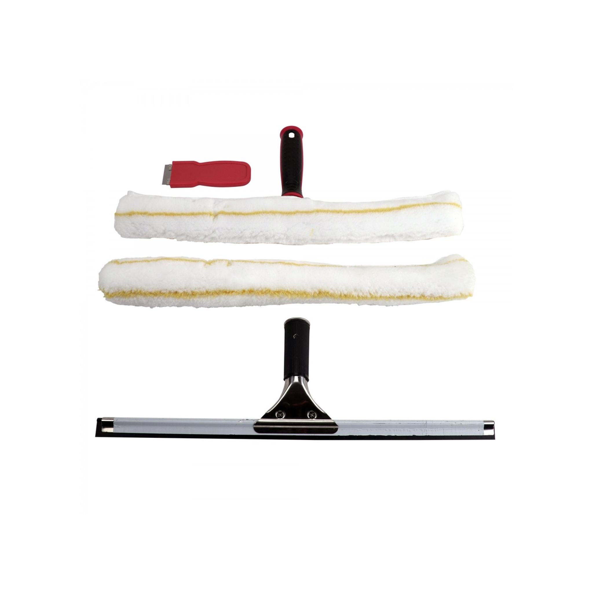 Ensemble de lavage de vitre 18" (45,7 cm) - poignée et mouilleur - racloir - grattoir - rechange du mouilleur