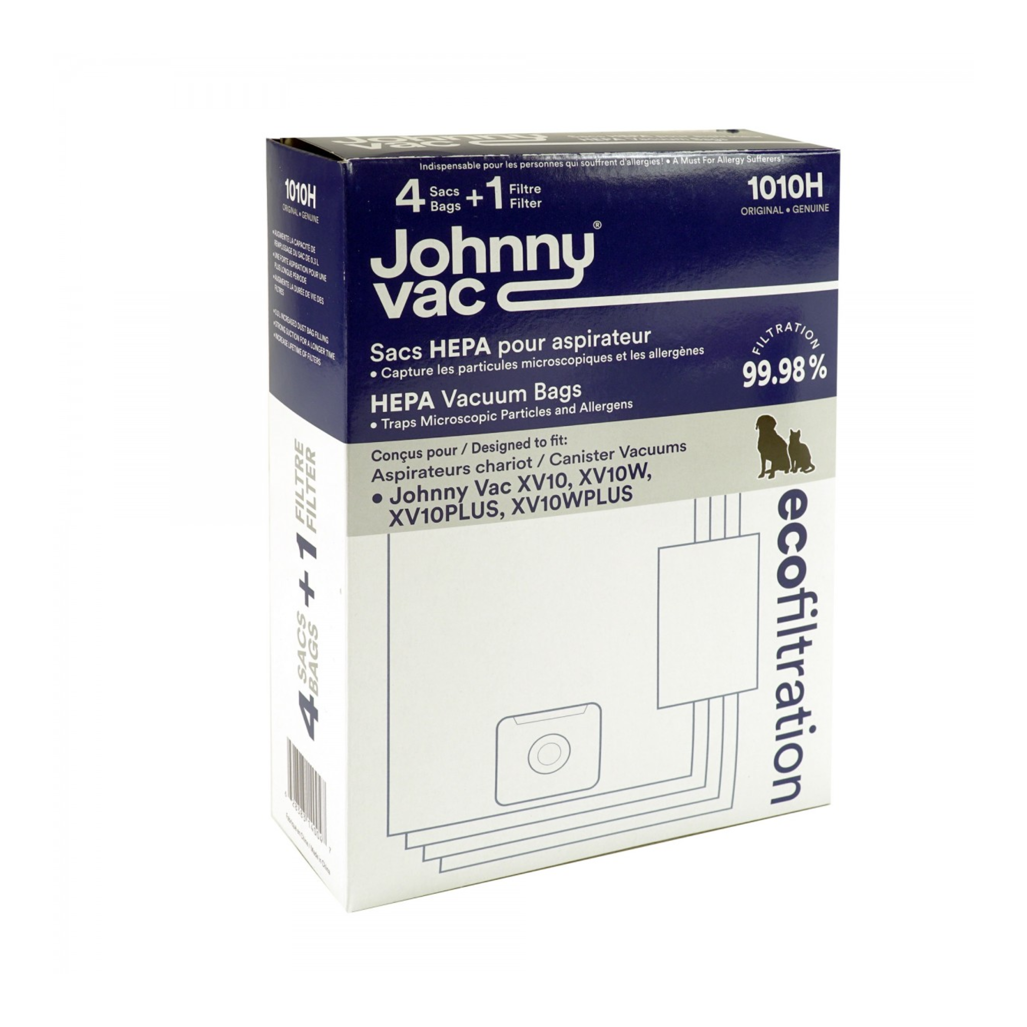 Microfilter Hepa Canister Vacuum Bags - Johnny Vac XV-10 and XV-10 Plus