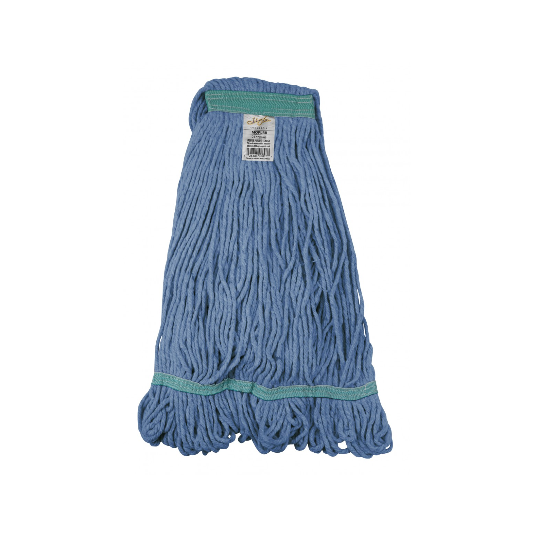 Tête de vadrouille 24oz / moppe synthétique de rechange - bouclée à bandes étroites - bleue