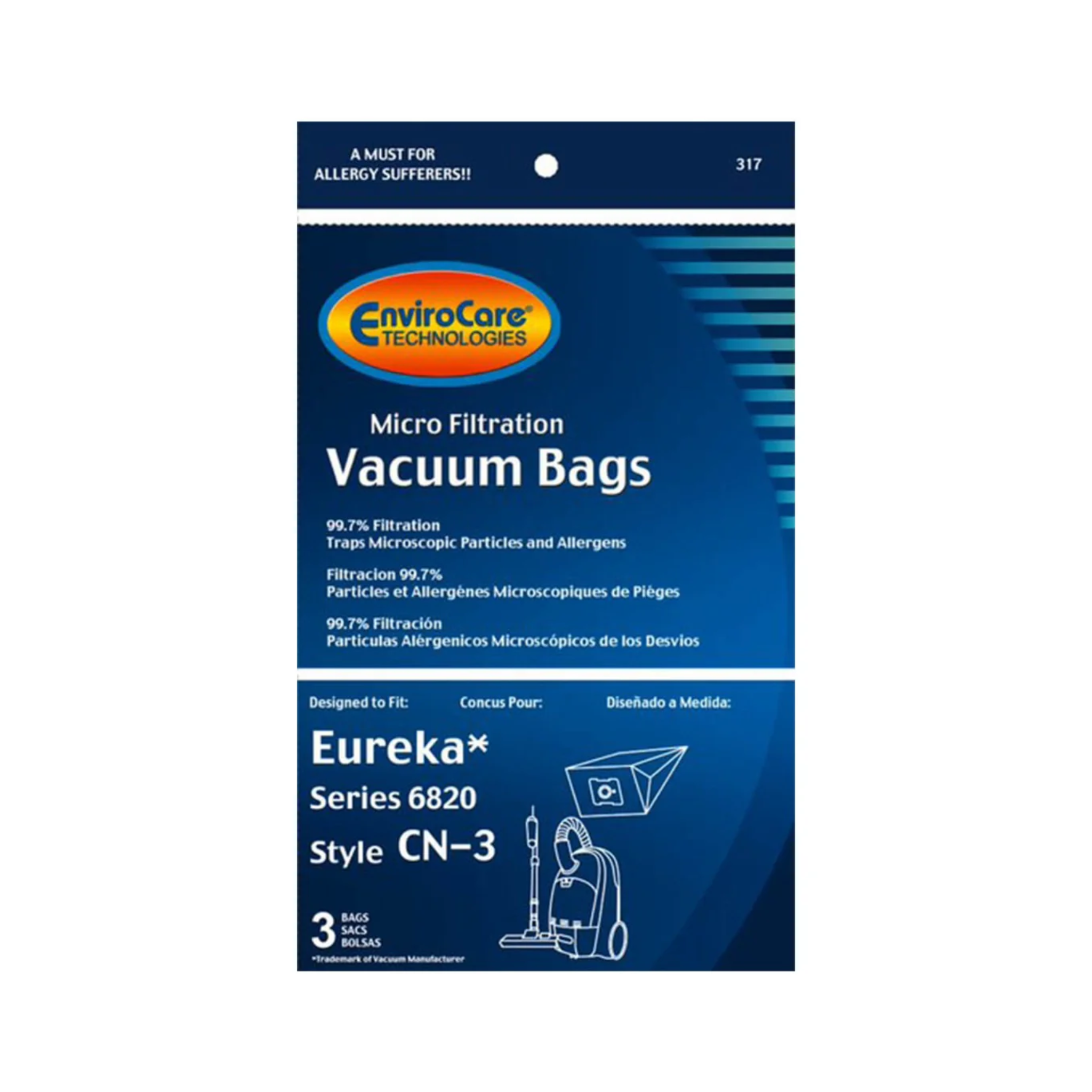 EnviroCare Micro Filtration Vacuum Bags – Eureka Series 6820 | Style CN-3