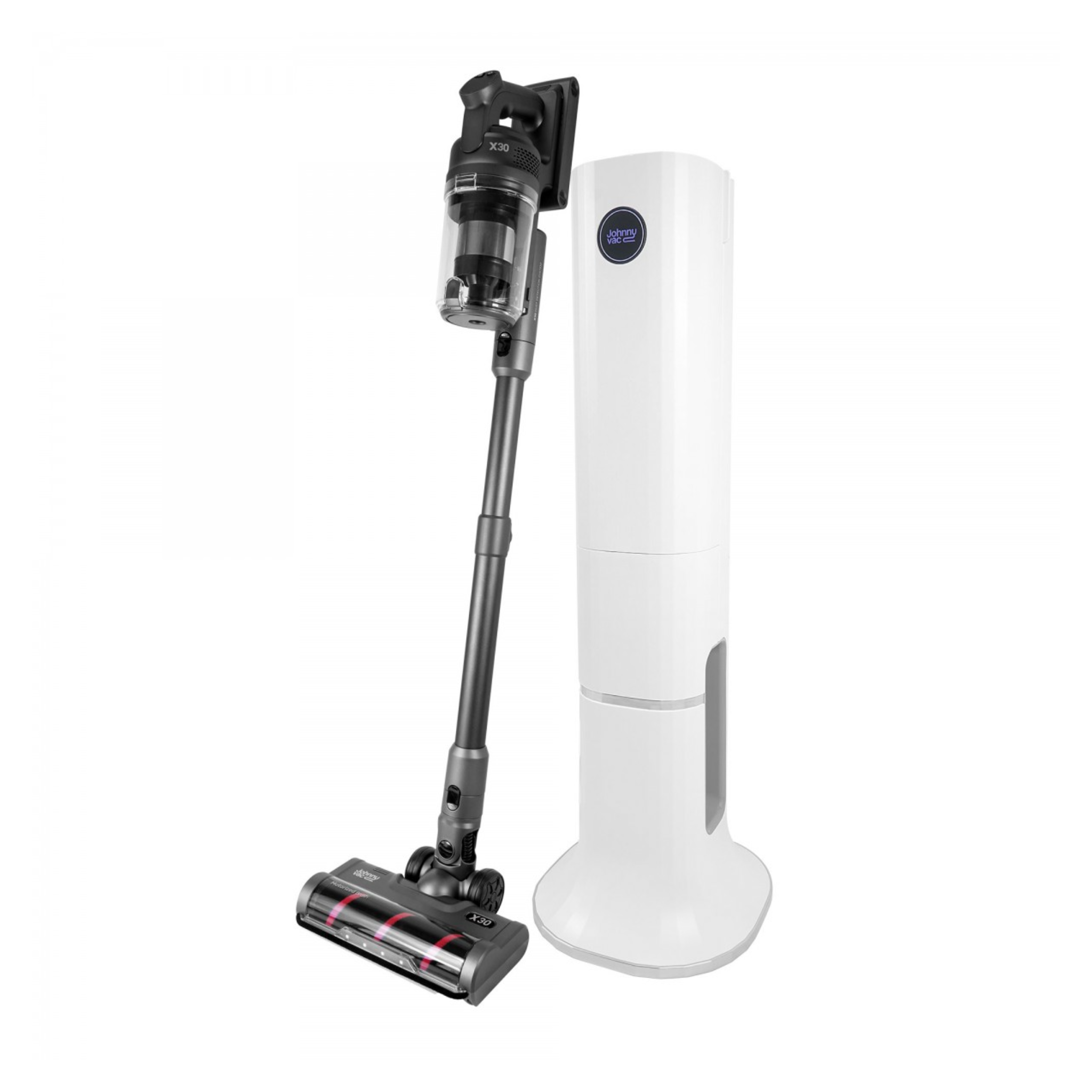 Cordless Stick Vacuum Cleaner with Charging Station - X30 - 2x 25.9 V Batteries - Charcoal