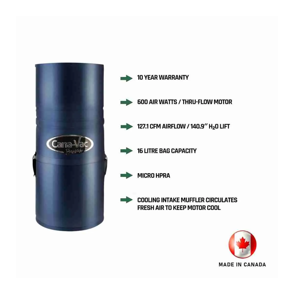 CanaVac Signature ACAN490A Bagged Central Vacuum Unit
