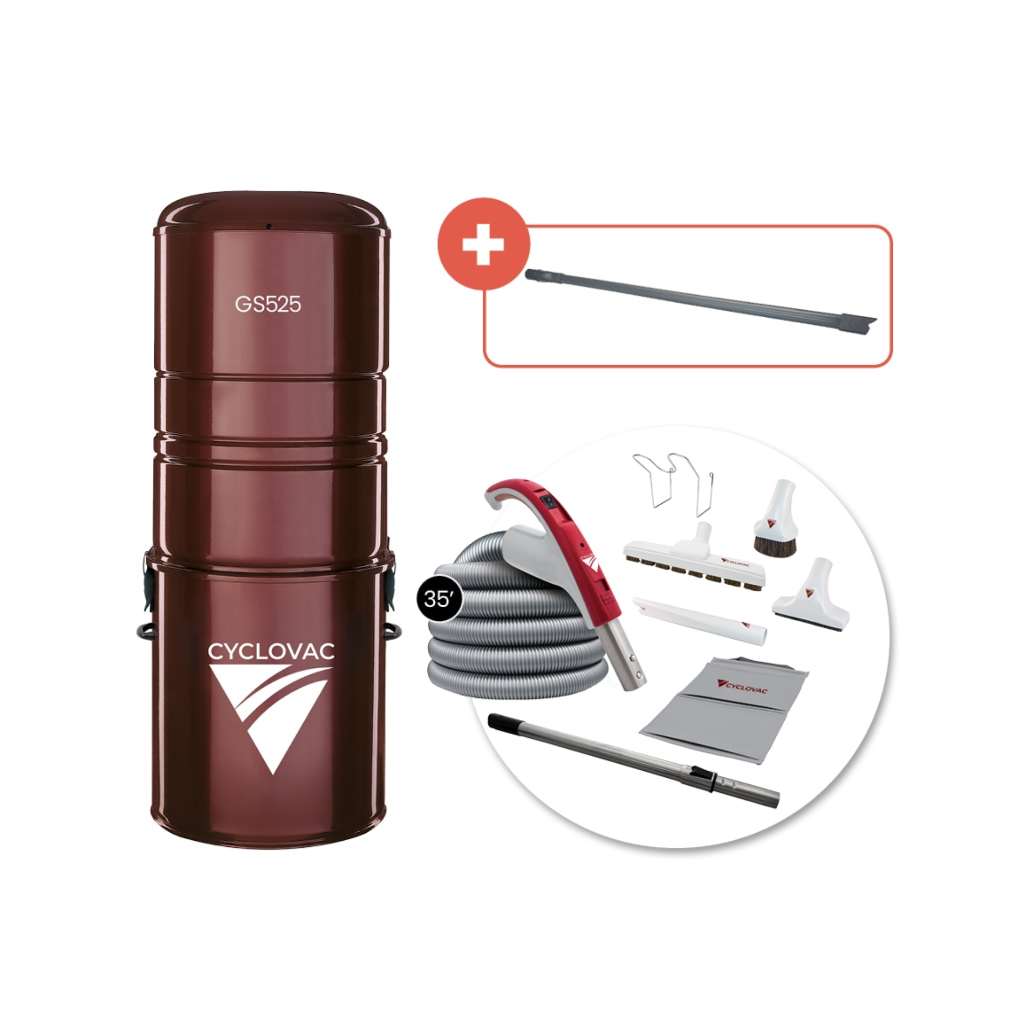 Central vacuum 525 - With bag - 24V On/Off attachments kit