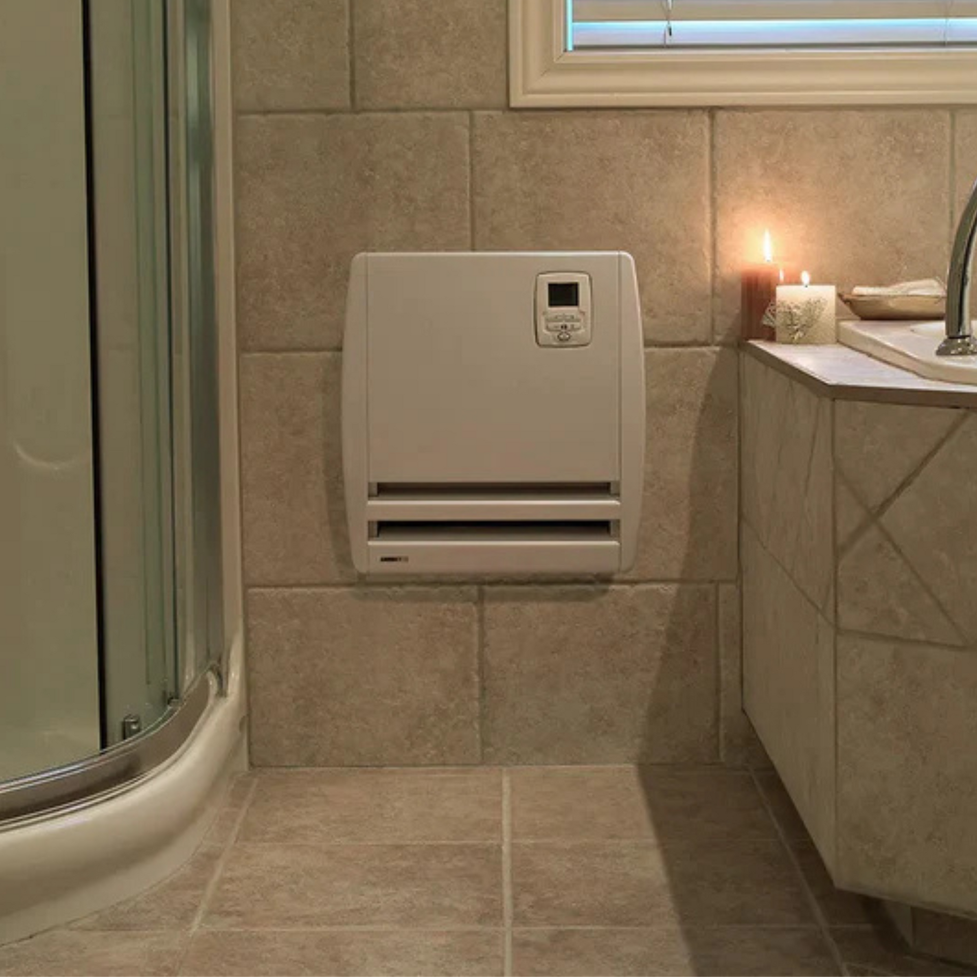 Convectair PICCOLO - Radiateur de salle de bain à air pulsé ; 240 V ; 750/1 500 W - Blanc - 7831-C15-BB