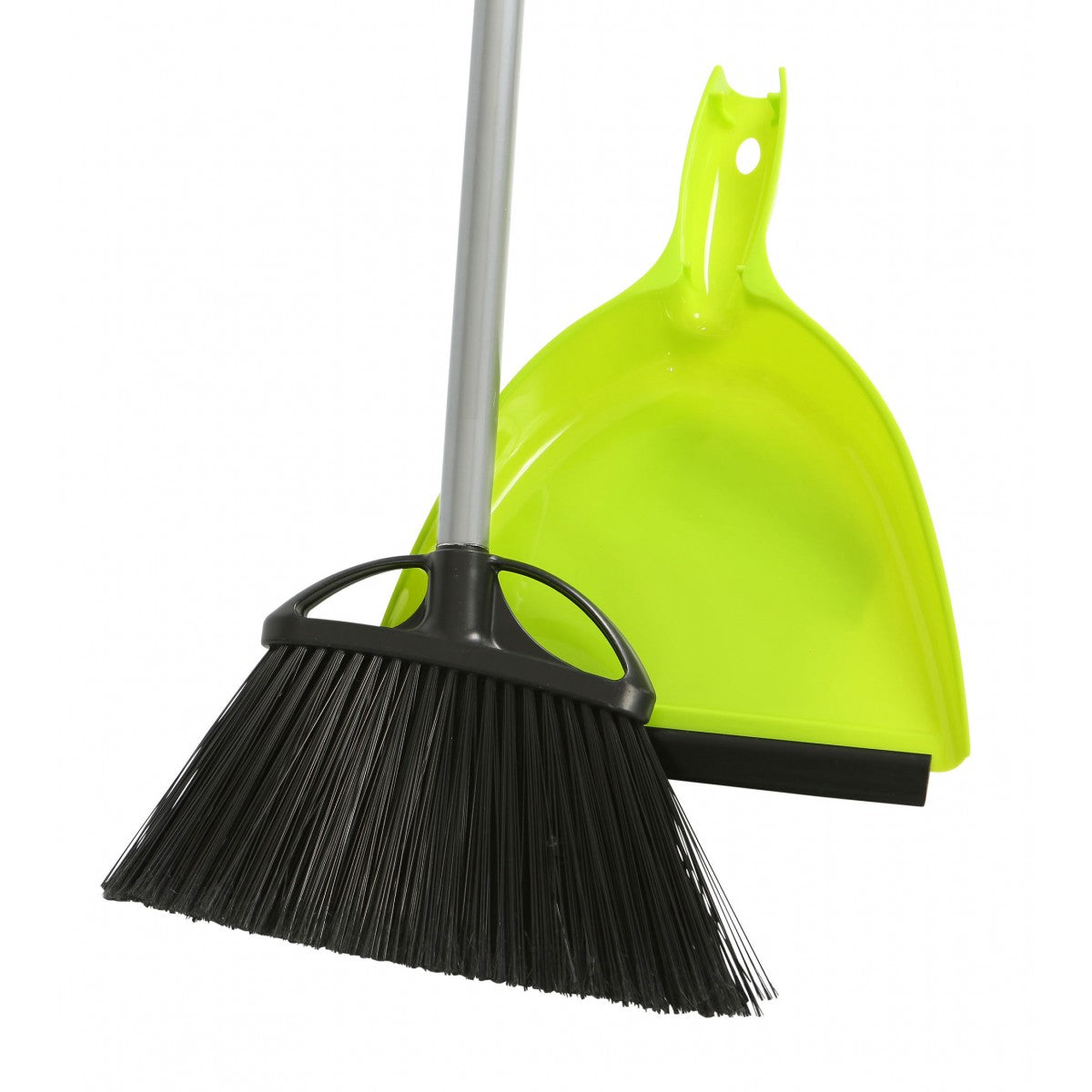 Ensemble - balai à angle de largeur de nettoyage de 25,4 cm (10") manche métallique de 122 cm (48") - noir - porte poussière d'une largeur de 22,9 cm (9") - encliquetable - lime