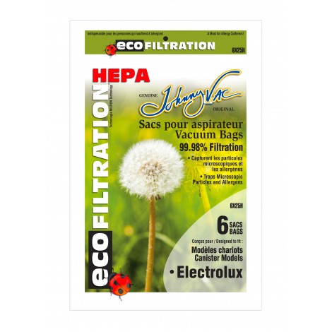HEPA Microfilter Bag for Electrolux Canister Vacuum - Pack of 6 Bags