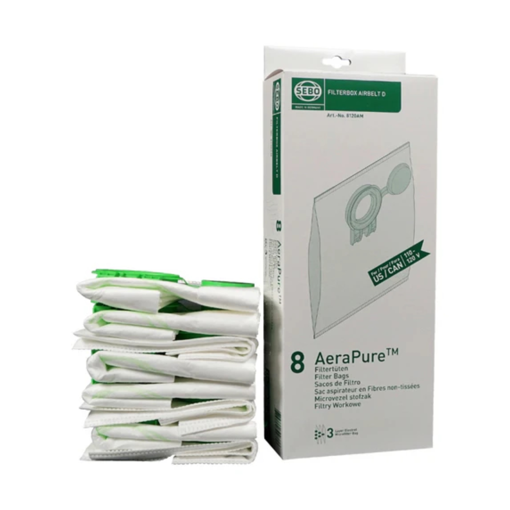 Sacs filtrants SEBO série D AeraPure™