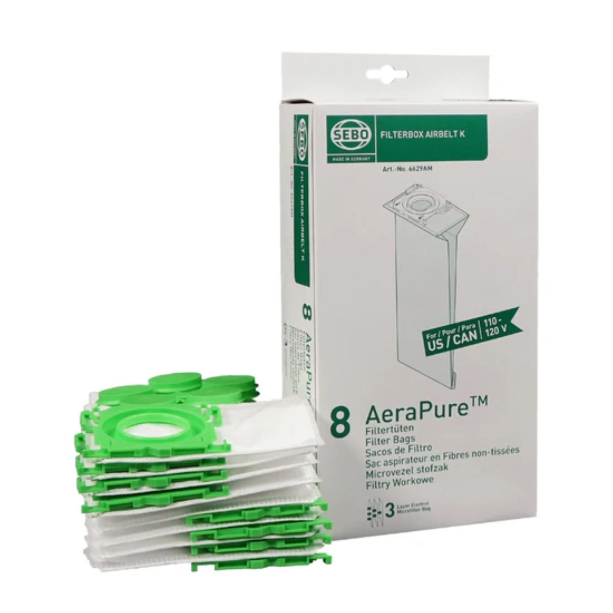 Sacs filtrants SEBO série K AeraPure™