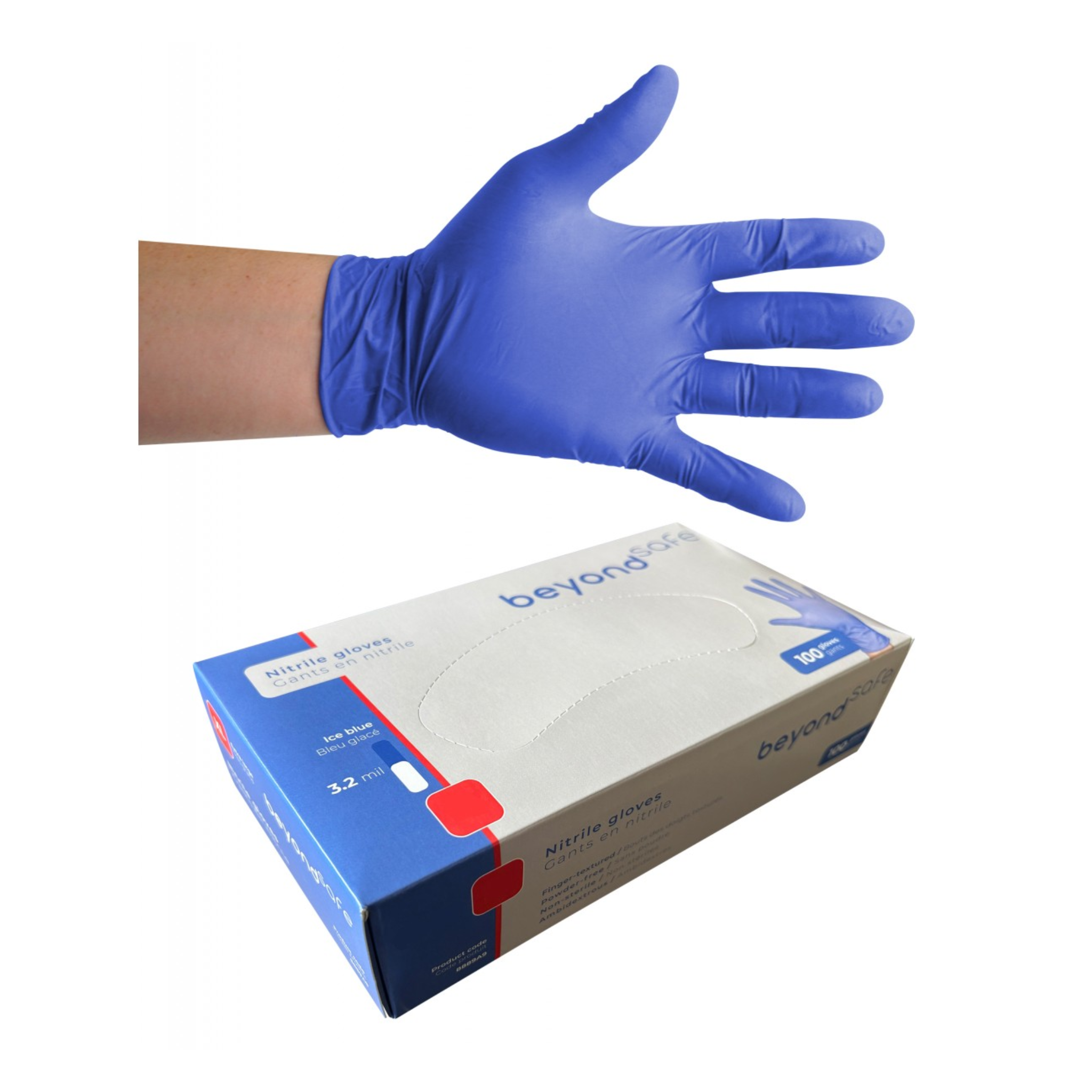 Gants jetables en nitrile - Grand - boîte de 100