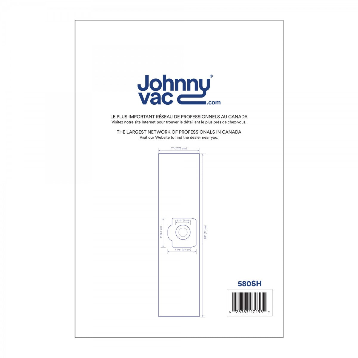 HEPA microfilter bag for Johnny Vac JV125 and JV202 vacuum cleaner - pack of 5 bags
