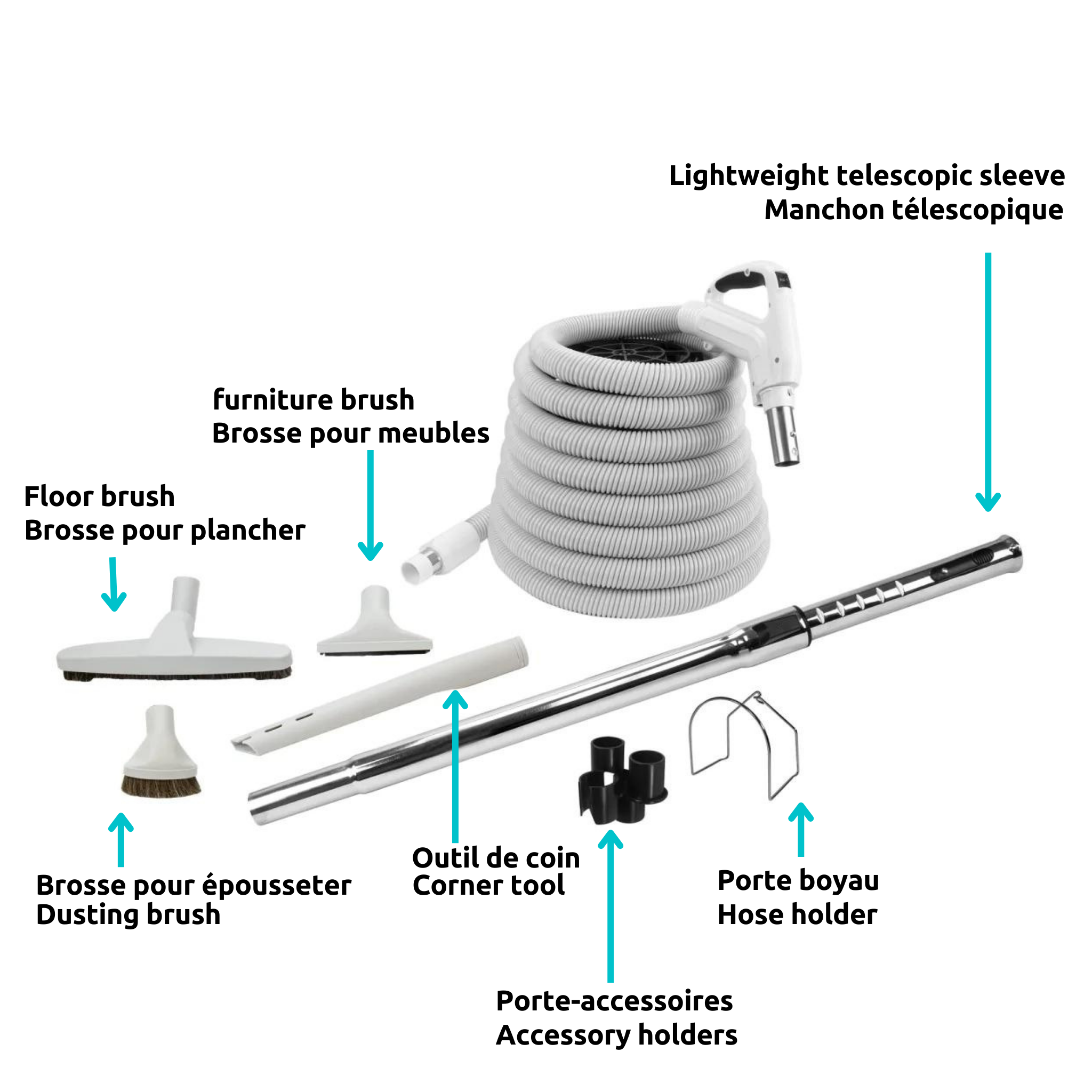 Ensemble combiné Nilfisk Supreme 150 et accessoires de 30 pieds