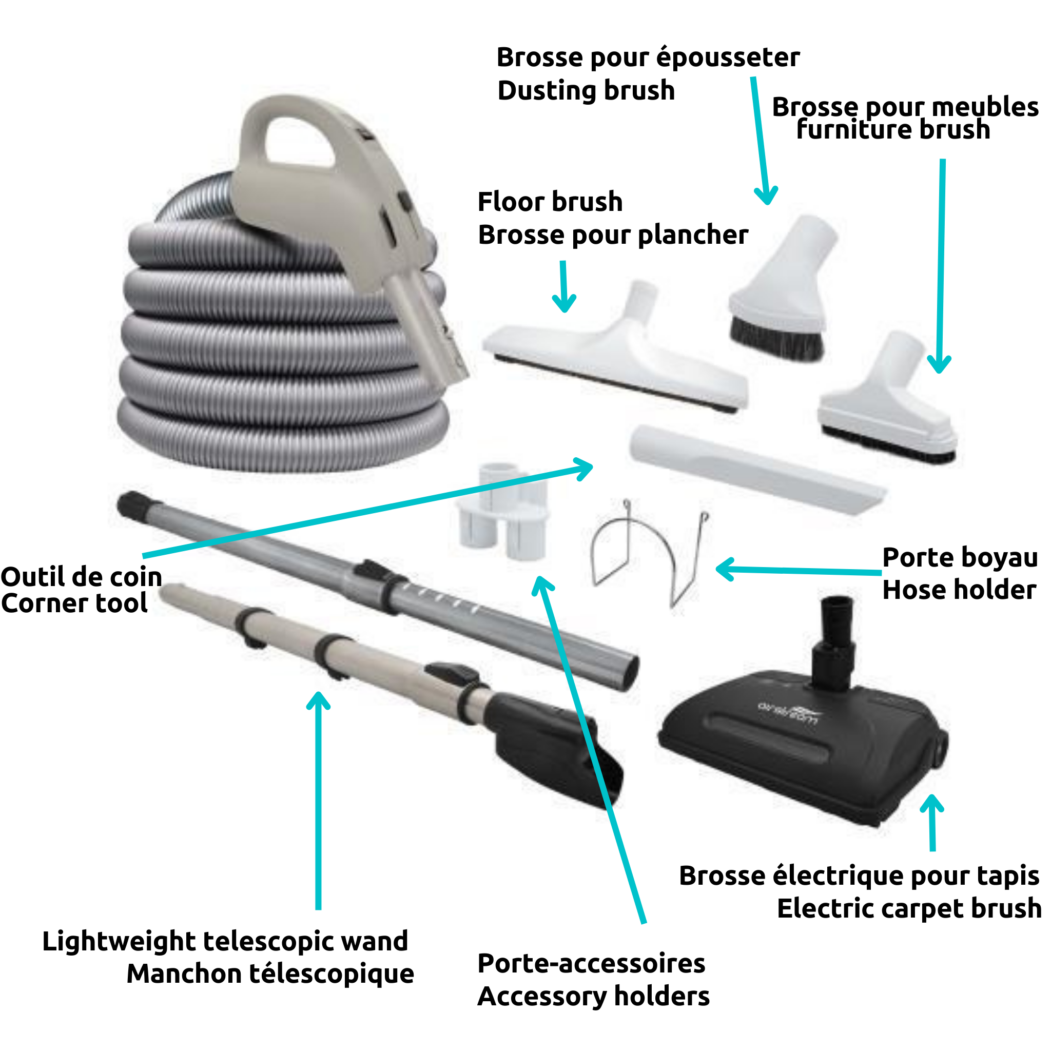 Combo MVac M47 with carpet accessory kit