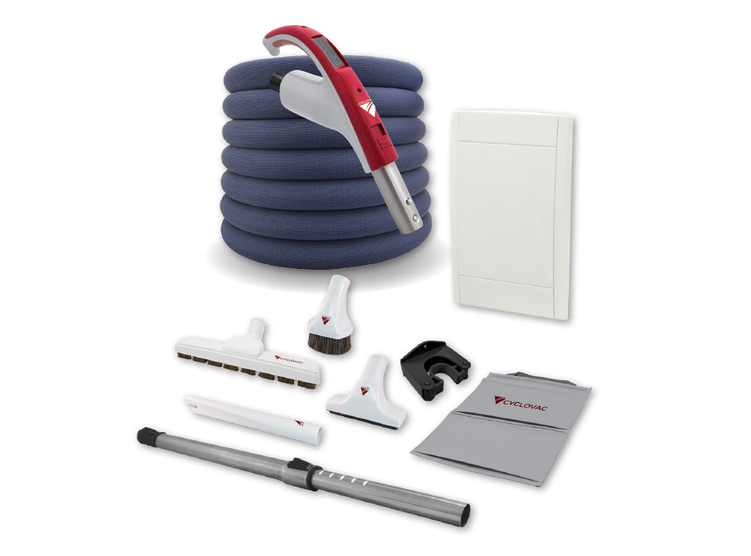 Combo CycloVac Diplomat with 1 Retractable Retraflex Hose Including Accessories and Installation Kit
